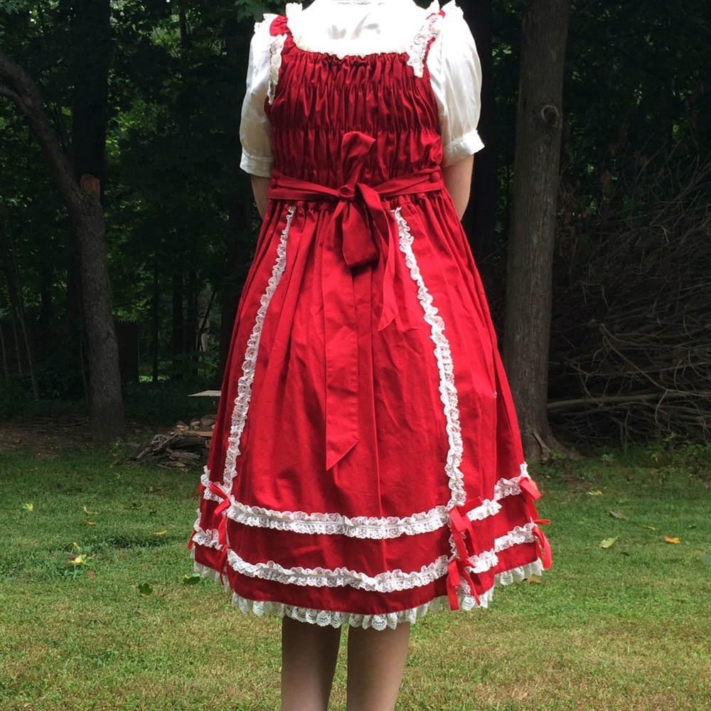 Vintage gothic Japanese lolita dress red white - Picture 2 of 5